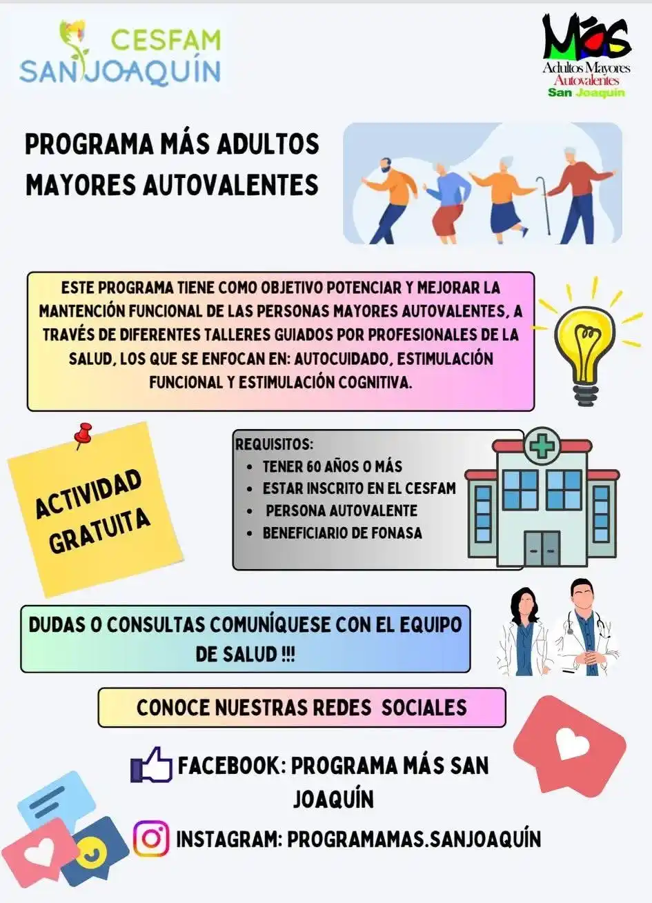 Image from Sylvia Escobar Vásquez: Les invitamos a participar a todos nuestros adultos mayores al Program...