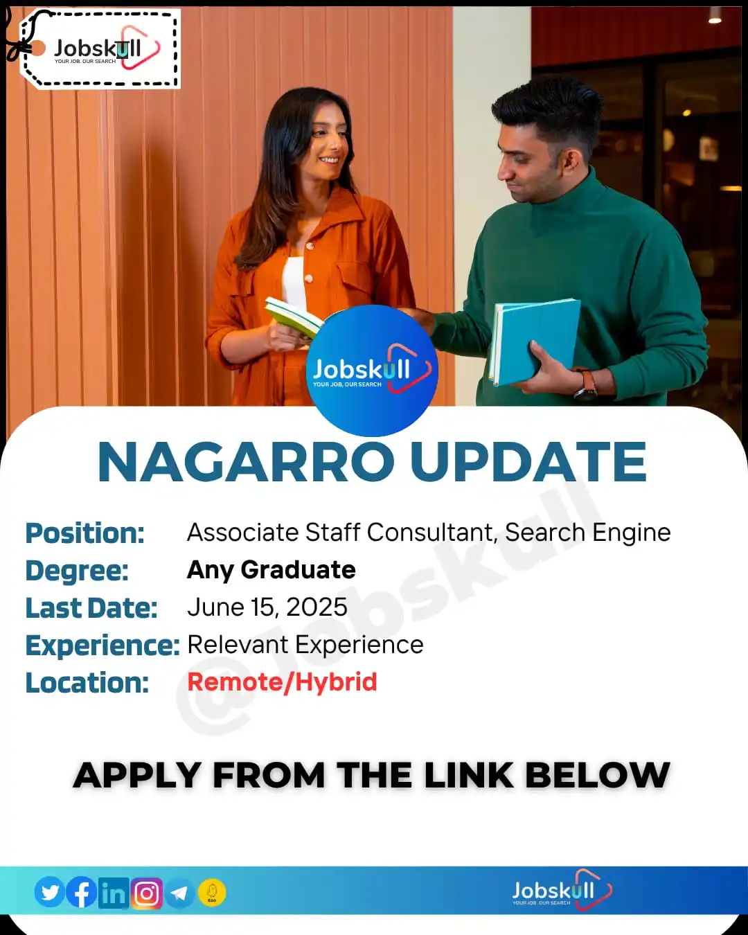 Image from Jobskull official: ✅Nagarro Recruitment 2025: Associate Staff Consultant, Search Engine M...