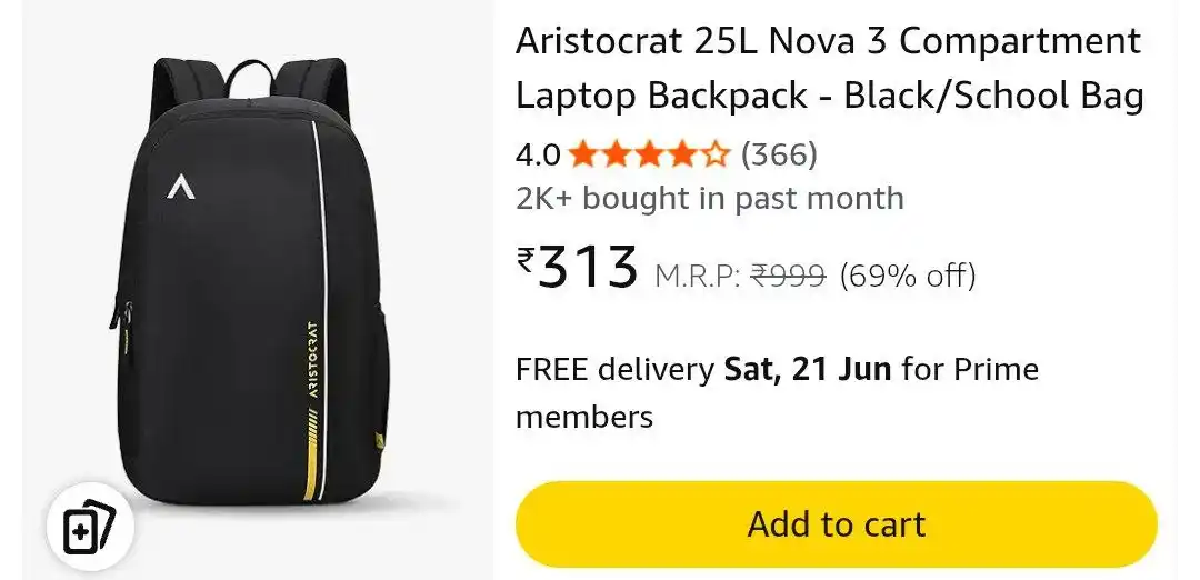 Image from Amazon Loot Deals ✅: ✅ Price Drop @313 🔥 Aristocrat 🔥 ✅ -: https://amzn.to/44goKvd...