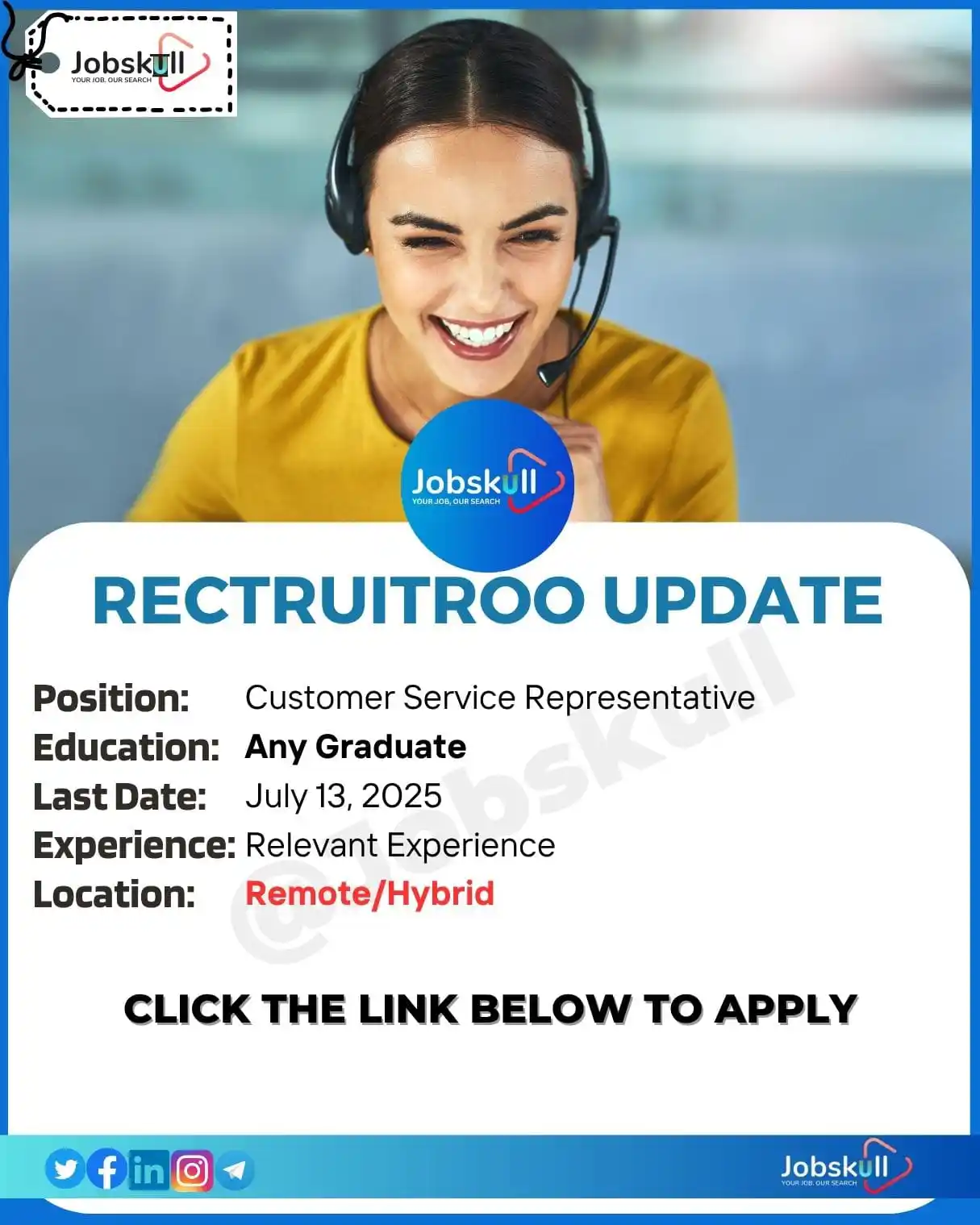 Image from Jobskull official: ✅Recruitroo 2025 | Customer Service Representative 👉Apply Here => htt...