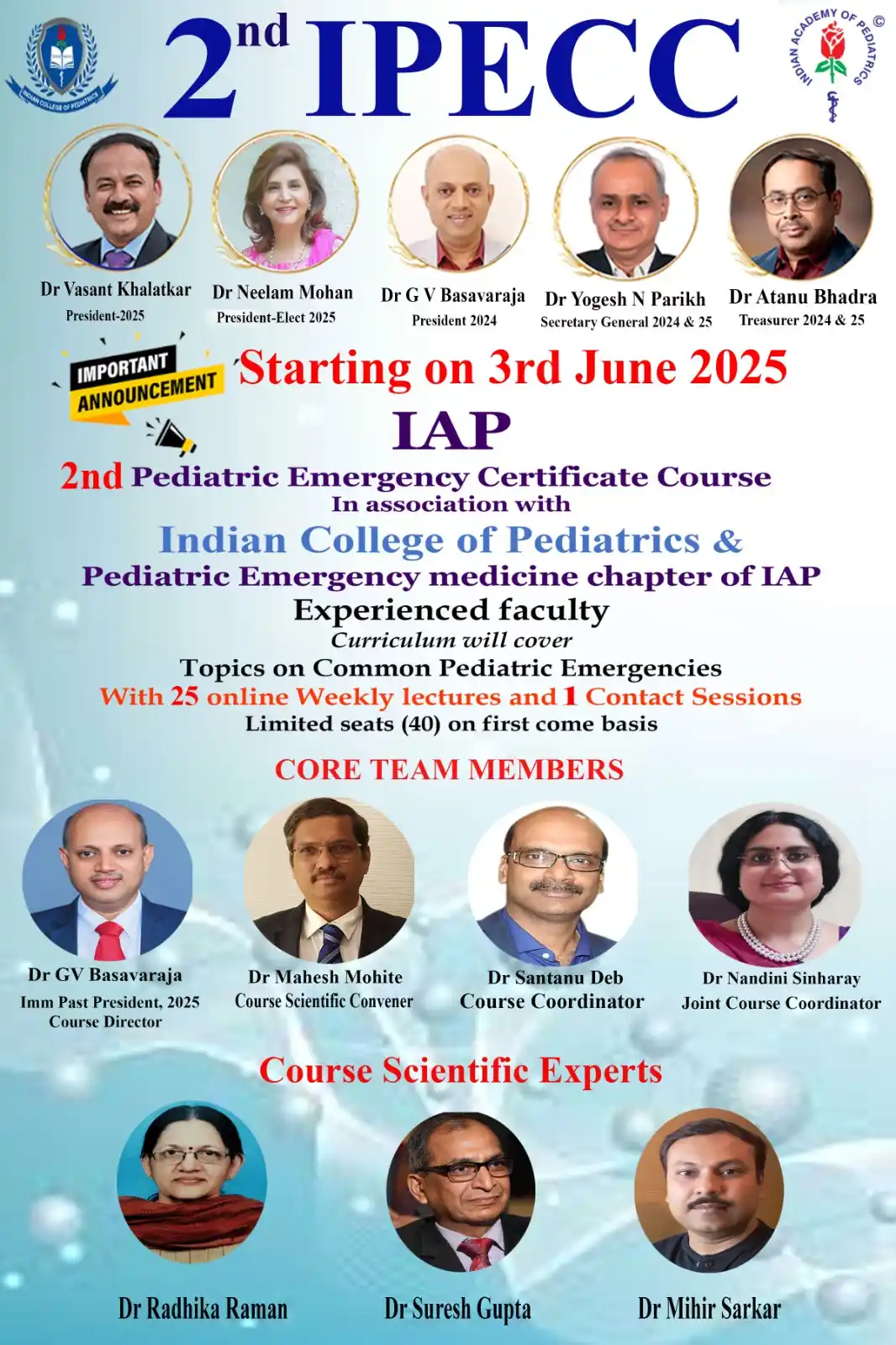 Image from Indian Academy of Pediatrics Official Channel: *Registration for IAP-ICP 2nd Pediatric Emergency certificate Course ...