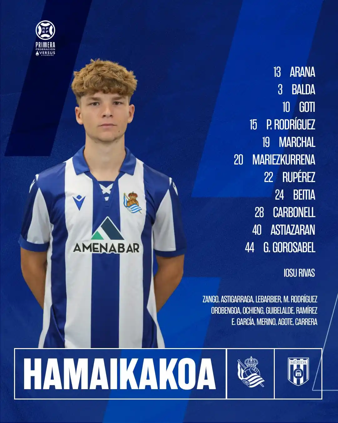 Image from Real Sociedad: 📝 Sanseren 𝗛𝗔𝗠𝗔𝗜𝗞𝗔𝗞𝗢𝗔 🆚 AD Mérida! <a class="text-blue-50...