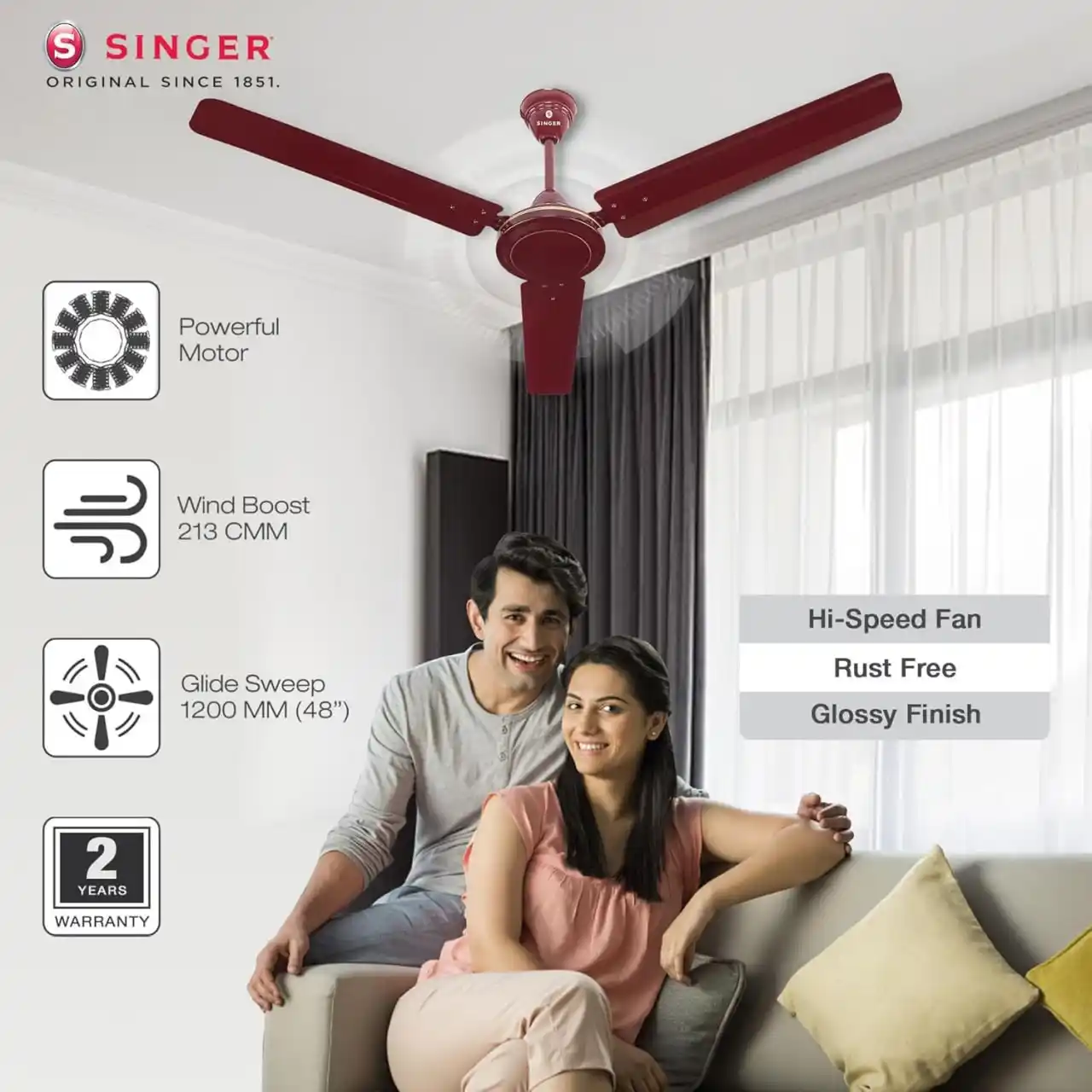 Image from Amazon Loot Deals ✅: SINGER Strom ES 1200 MM Ceiling Fan @1199. https://amzn.to/4mXoed7...
