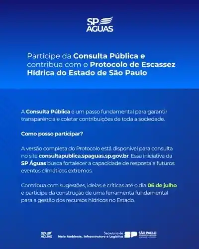Image from 📜 Alunos Pós-Graduação Poli USP: *SP Águas abre consulta pública sobre o Protocolo de Escassez Hídrica ...