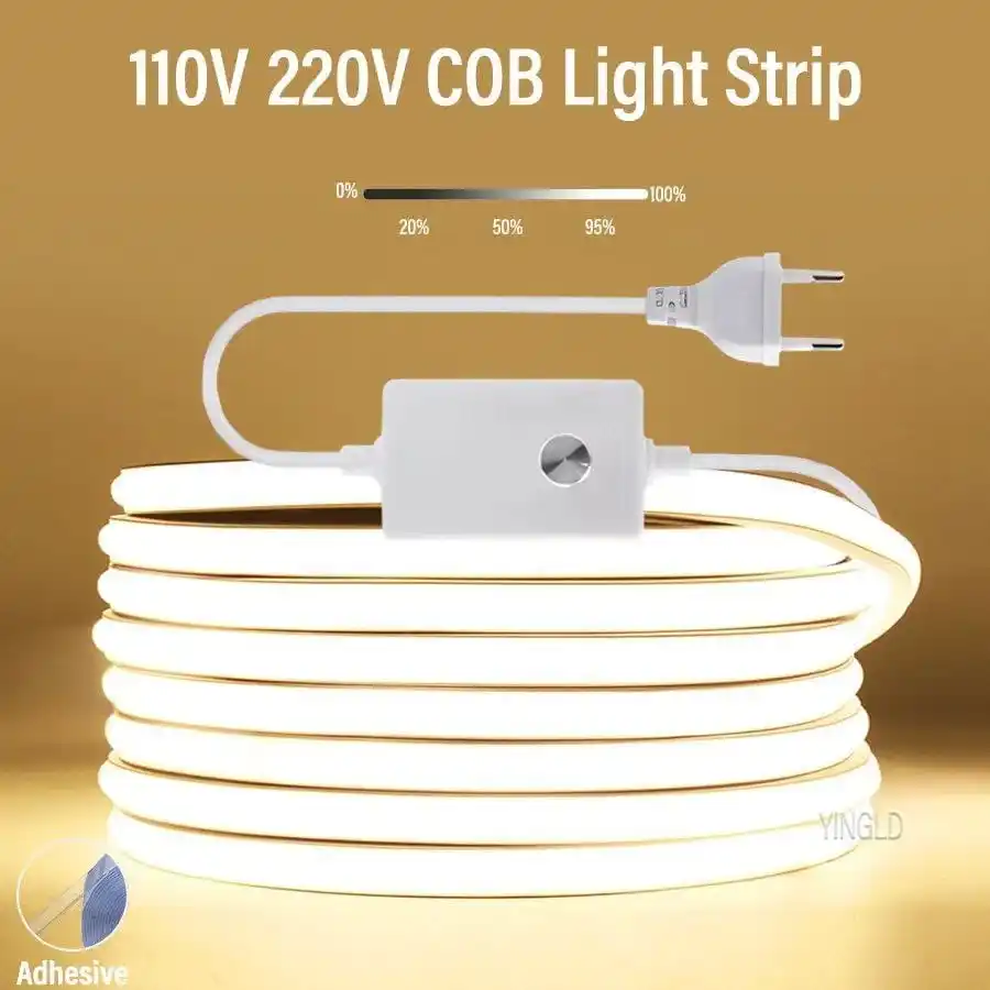 Image from 🛍️ קניות ברשת 🛍️: 💡 סטריפ LED COB ניתן לכווץ עם מתג בהירות ✔️️ תאורת LED COB בעלת עמיד...