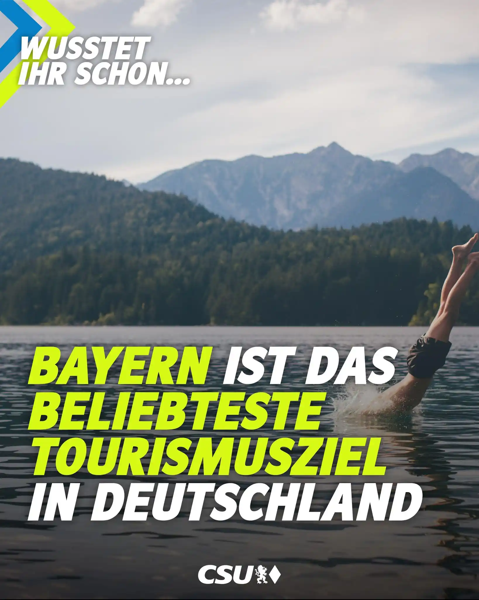 Image from CSU: Wusstet ihr schon… Bayern ist mit weitem Abstand Tourismus-Land Nummer...