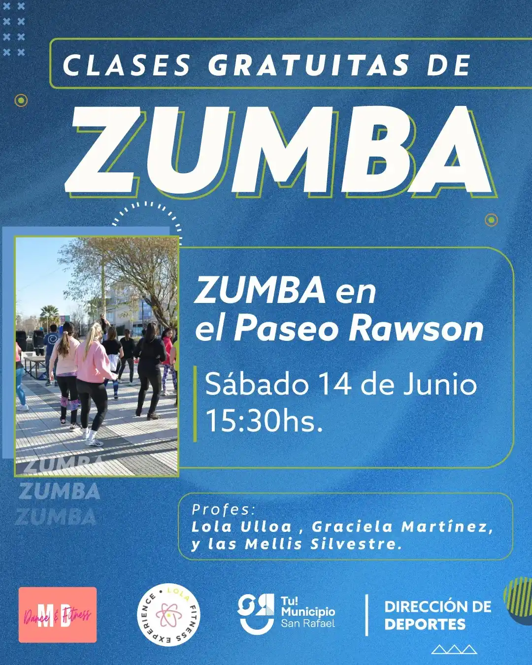 Image from San Rafael Tu Municipio: *ZUMBA EN EL PASEO RAWSON* Venite zumbando bajito y desplegá toda tu ...
