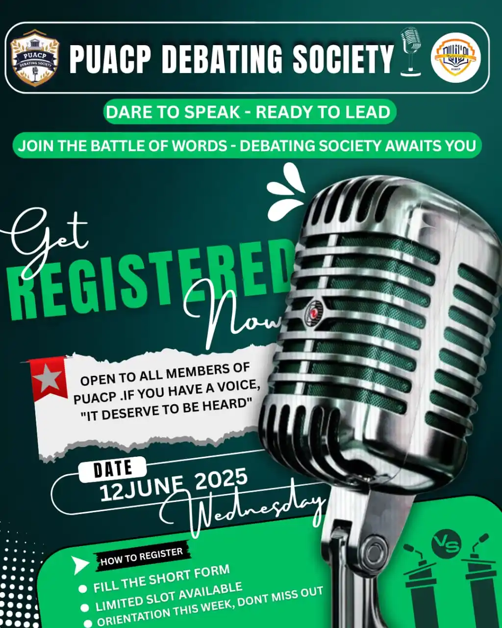 Image from PU AFFILIATED COLLEGES: 🎡: *127* 🎙️ *_PUACP DEBATING SOCIETY IS CALLING YOU!_* 🏛️ _Unleash ...