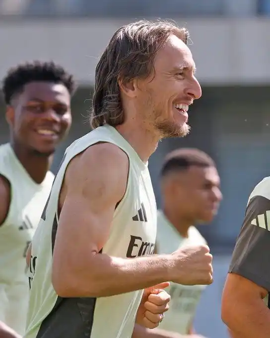 Image from Los Blancos Live : 13/06/2025. Luka Modrić's last ever training session at Valdebebas. �...