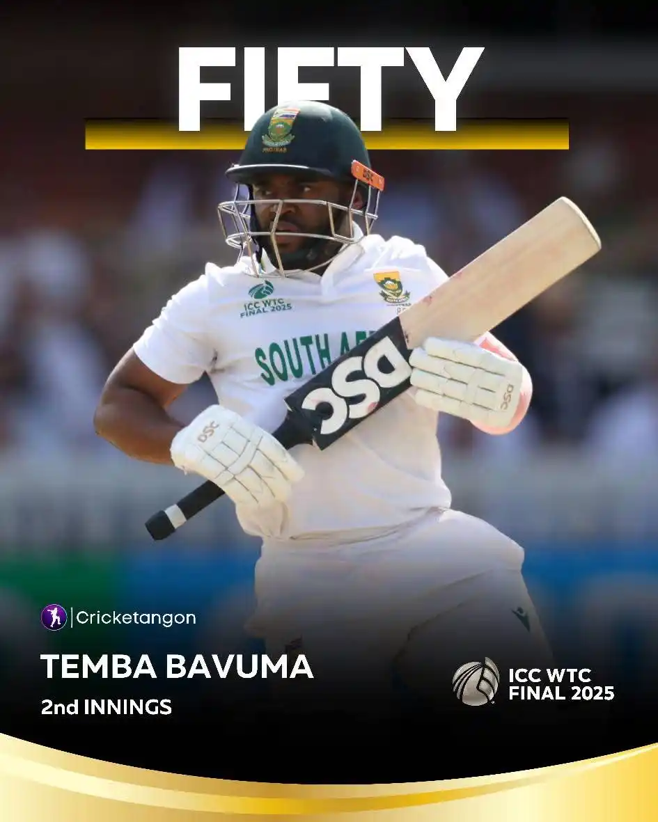 Image from ยฎ๏ธ๐๐ซ.๐๐๐ ๐๐ซ๐ข๐๐ค๐๐ญ ๐๐๐: *๐จ 25th Test FIFTY for Bavuma - at what stage, in what style! ๐ฅ* ...