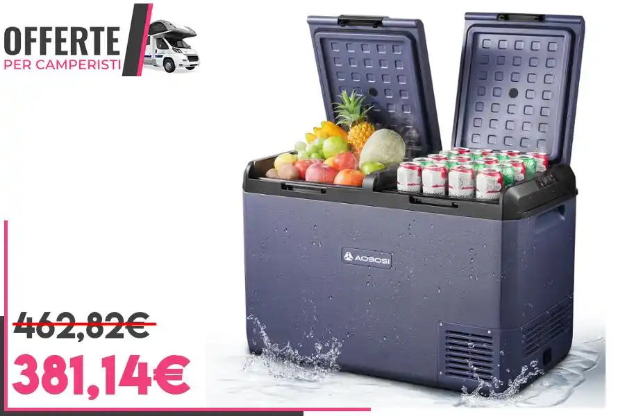 Image from OFFERTE per CAMPERISTI: *AAOBOSI Frigo Auto 95L: Frigo da Campeggio Doppia Zona con Controllo ...