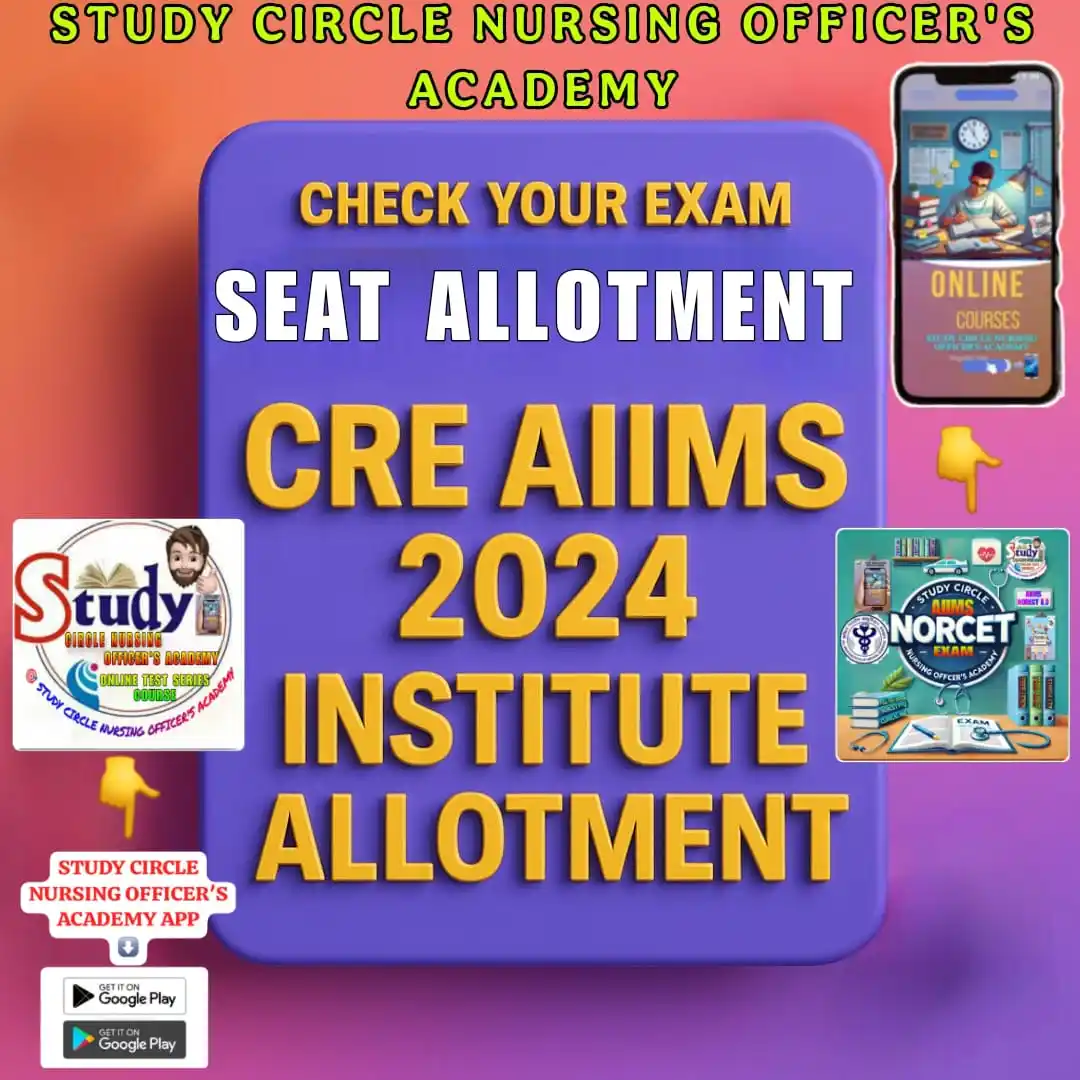 Image from STUDY CIRCLE NURSING OFFICER'S ACADEMY 🎯: *🏥 AIIMS CRE 2024 PROVISIONAL INSTITUTE ALLOTMENT UPDATES : CRE PROVI...