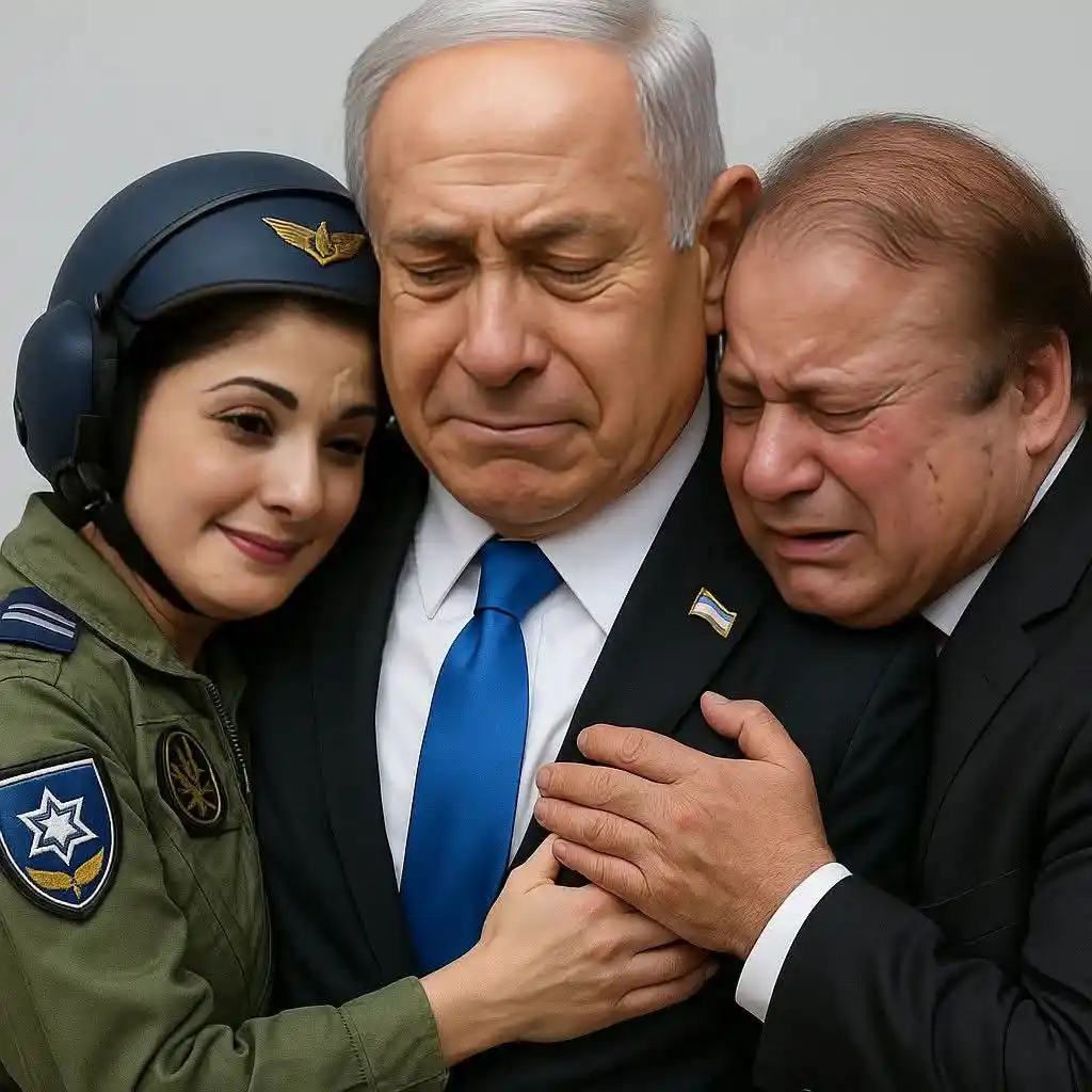 Image from Pti Official Punjab Channel: اسرائیل پر ایران کے جوابی حملے کے بعد نیتن یاہُو کا چچازاد بھائی نواز ...