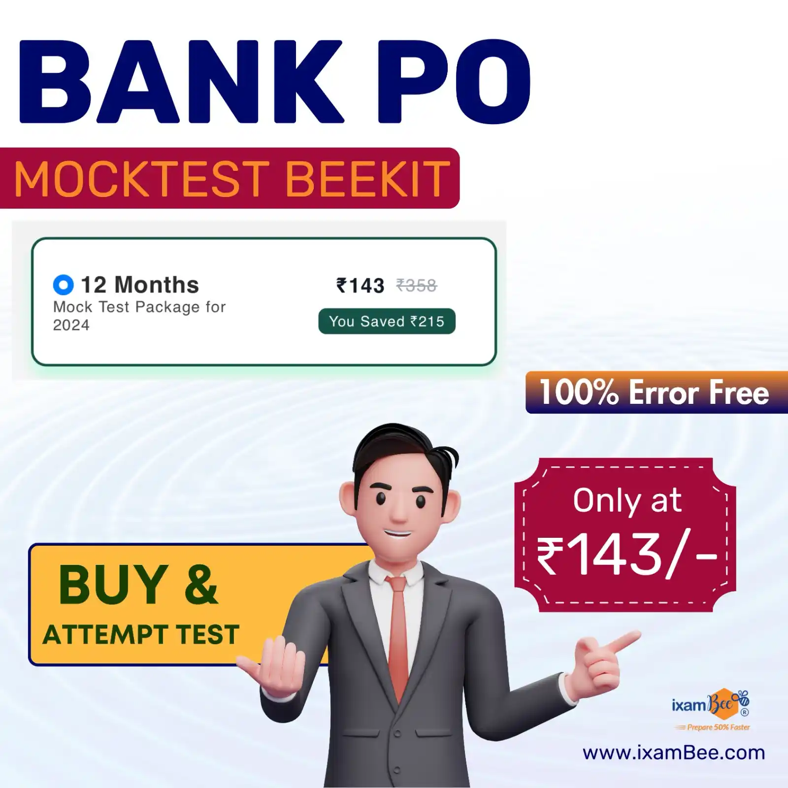 Image from Mock Test @ixamBee 🐝🐝: BANK PO BEEKIT ENROLL NOW- https://www.ixambee.com/cart/830...