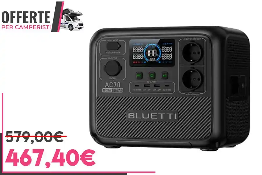Image from OFFERTE per CAMPERISTI: *BLUETTI AC70 Power Station da 768Wh e fino 2000W INVERTER* _Piccola ...