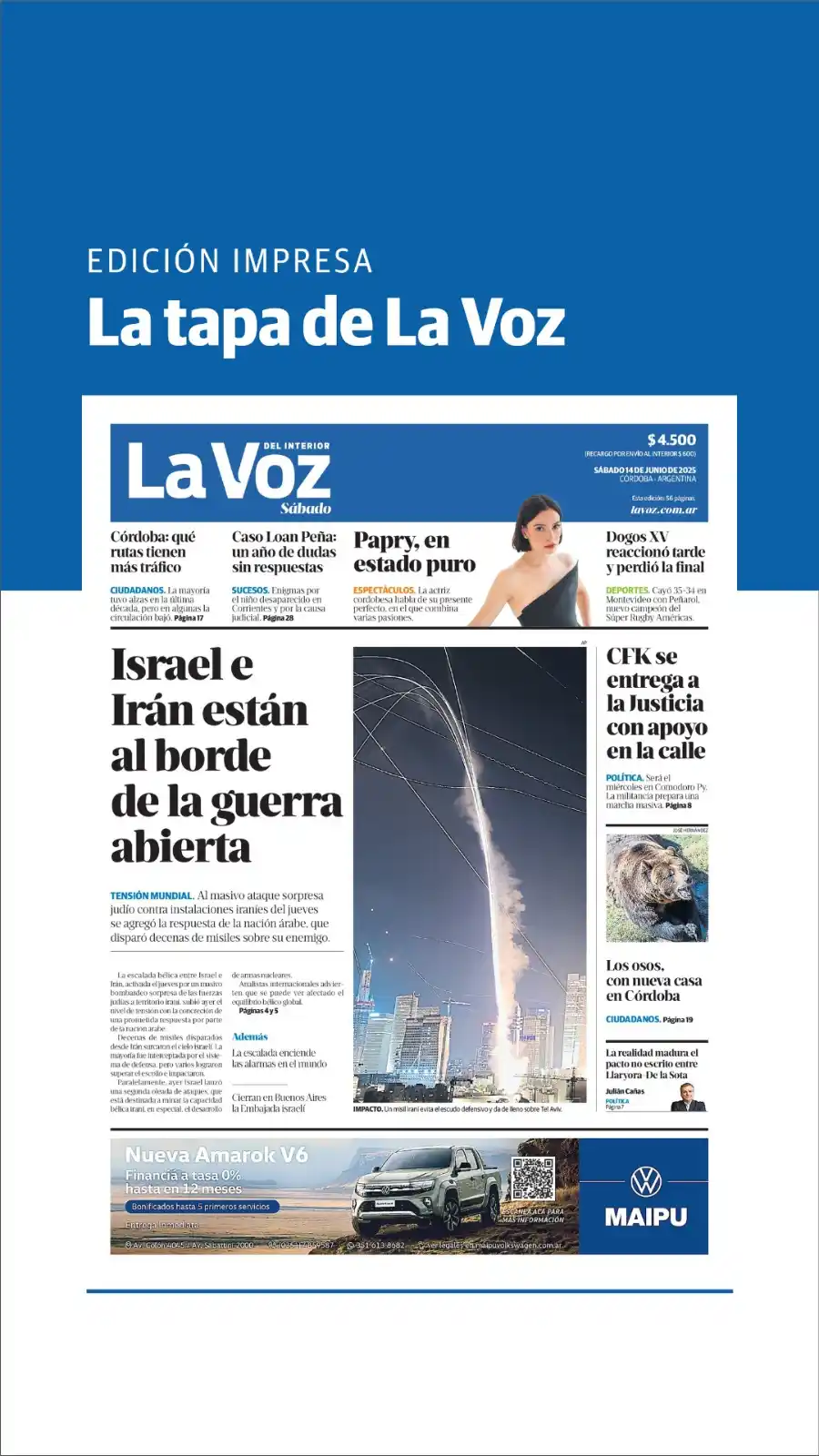 Image from La Voz: *¡Buen sábado para todos!*🥰 ☁️Para hoy se espera una temperatura mín...