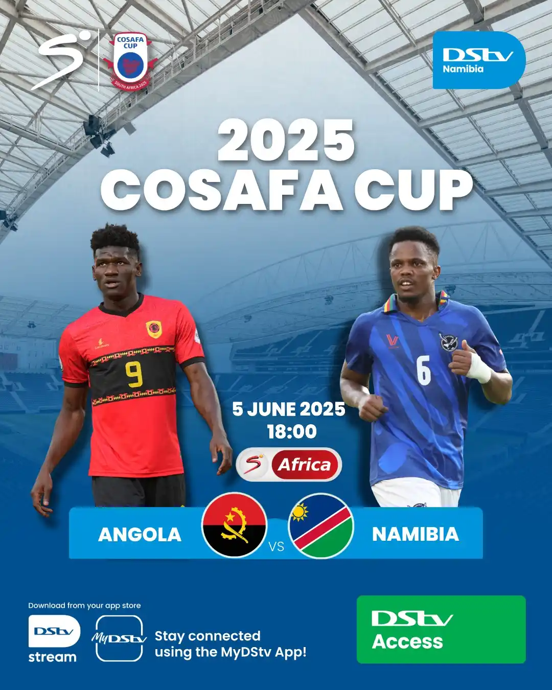 Image from DStv Namibia: _*Can we make history today at 6pm? π*_ It's π¦π΄ ππππππ π ποΏ½...
