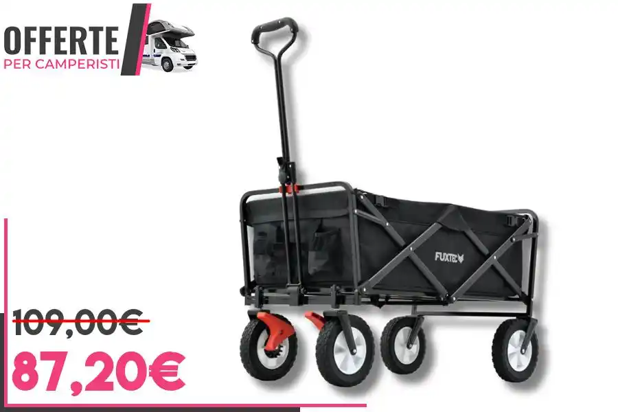 Image from OFFERTE per CAMPERISTI: *Carrello pieghevole FUXTEC FX-CT100* 🎟 *Codice:* ```PRESALDI20``` ...