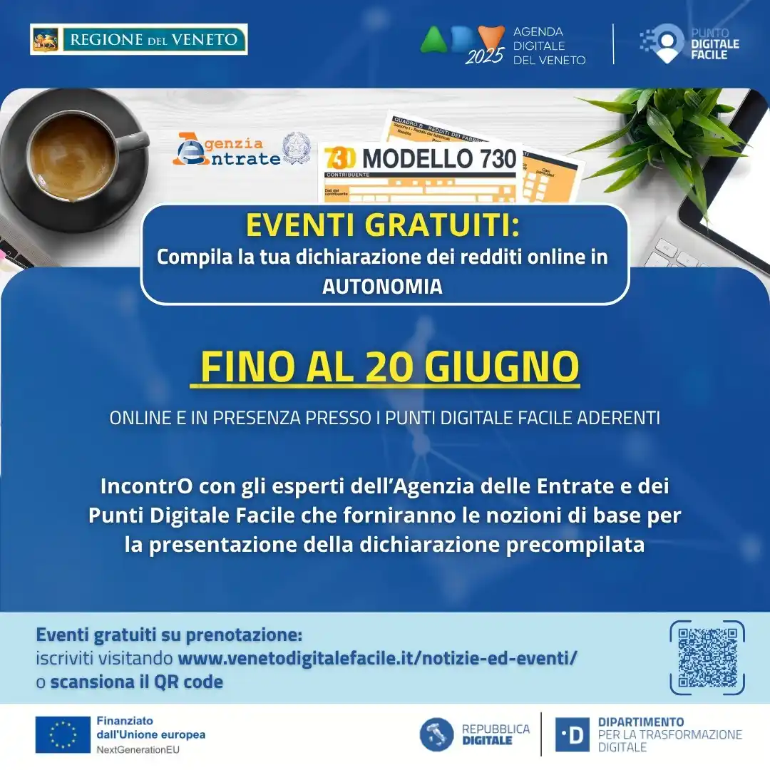 Image from Regione del Veneto 🦁: 📢 Compila la dichiarazione dei redditi online, senza stress! Con il s...