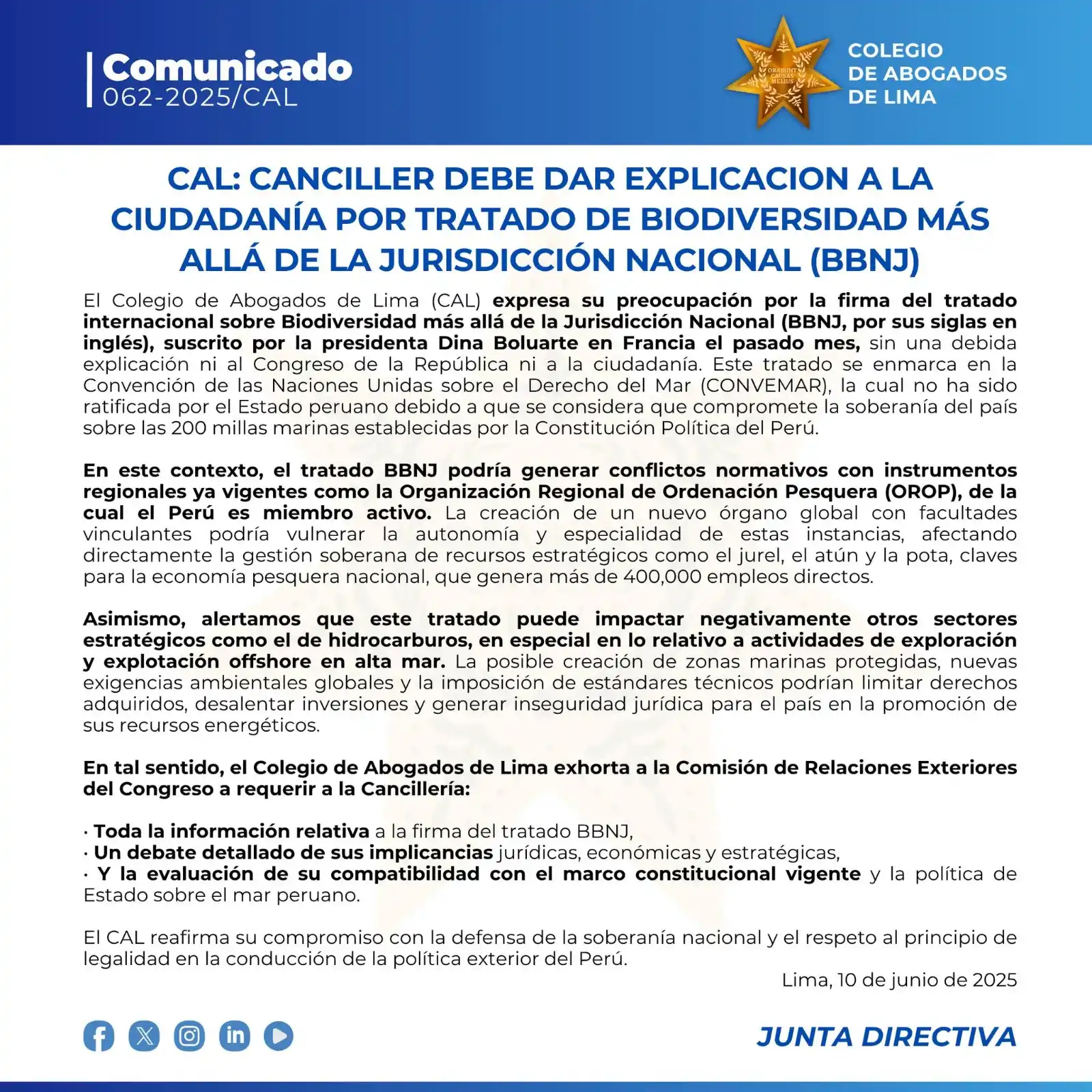 Image from Colegio de Abogados de Lima: *🔵📢 <a class="text-blue-500 hover:underline cursor-pointer" href="/h...