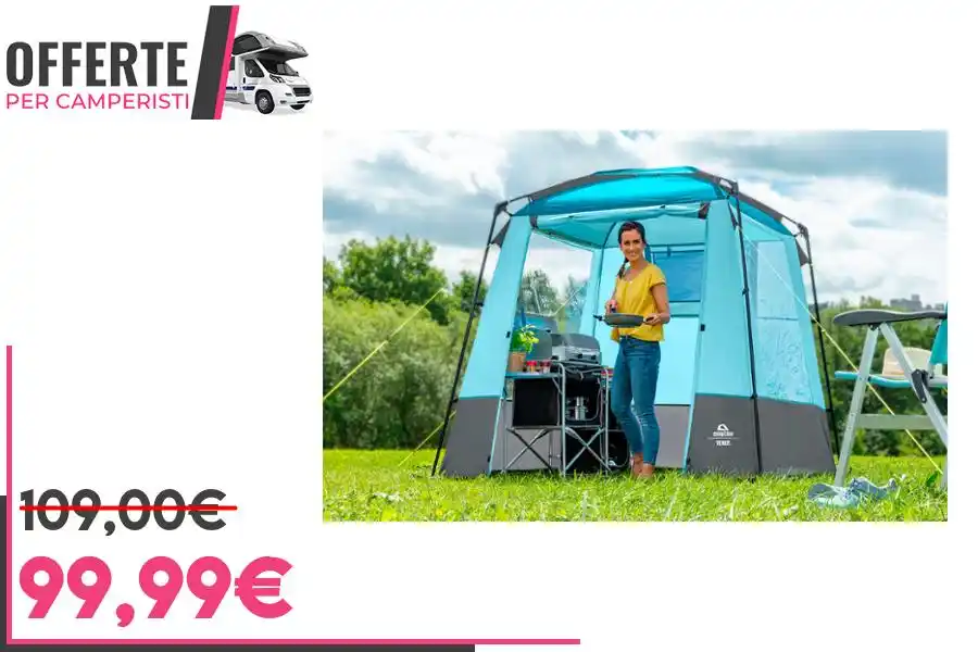 Image from OFFERTE per CAMPERISTI: *Cucinotto da campeggio / Tenda universale Camptime Venus* 💰 *99,99€...