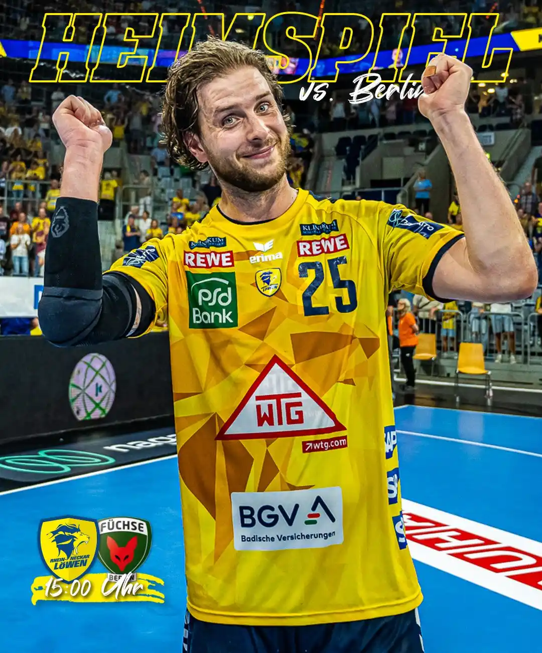 Image from Rhein-Neckar Löwen : Der 𝐟𝐢𝐧𝐚𝐥𝐞 𝐀𝐤𝐭! 🦁🕺 🆚 Füchse Berlin ⏰ 15:00 Uhr 🏟️ SAP A...
