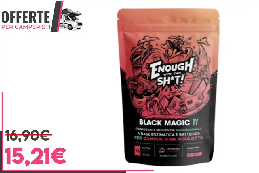 Image from OFFERTE per CAMPERISTI: *Disgregante biologico EWTS BLACK MAGIC RV 16 bustine idrosolubili* _...