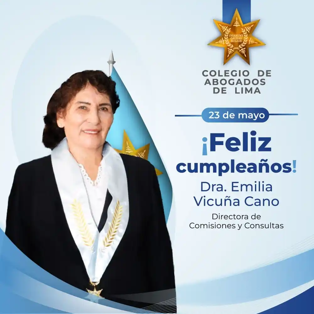 Image from Colegio de Abogados de Lima: 📌 El Colegio de Abogados de Lima se complace en felicitar a la Dra. E...