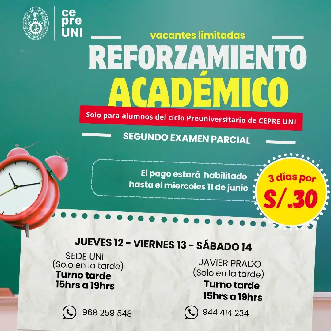 Image from CEPREUNI: 🔔 ¿Eres estudiante del Ciclo Preuniversitario del CEPRE UNI? 💪📚 ¡P...