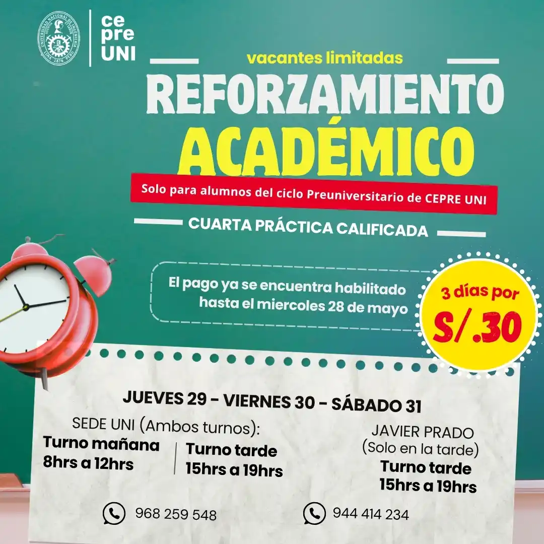 Image from CEPREUNI: 🔔 ¿Eres estudiante del Ciclo Preuniversitario del CEPRE UNI? 💪📚 ¡R...