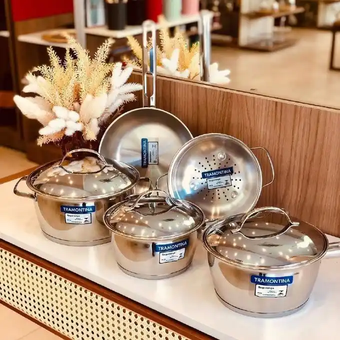Image from DONA ONÇA PROMOÇÕES 🐆: 🚨 ESSA É NÍVEL MASTERCHEF 📢 Jogo de Panelas Tramontina Allegra em Aç...