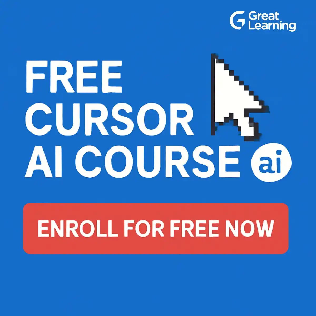 Image from Great Learning Academy: *Free Cursor AI Course for Beginners!* 🚀 Learn to build real-time ch...