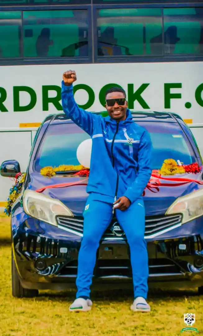 Image from ZW ZIMSPORTS CONNECT 🇿🇼: Hardrock defender Munyaradzi Diro Nyenye has been gifted with a Nissan...