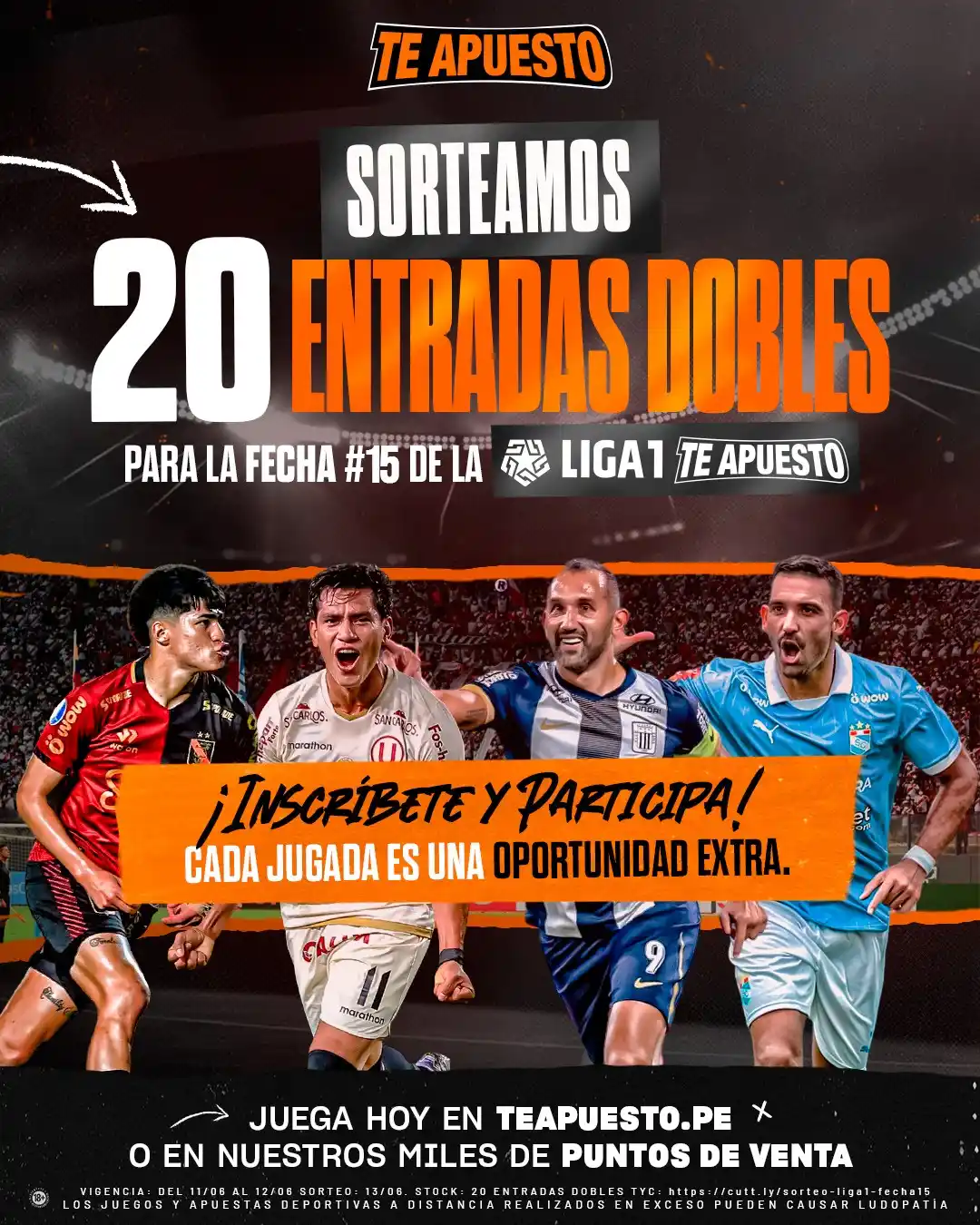 Image from Te Apuesto: 👉: https://cutt.ly/sorteo-liga1-fecha15 6...