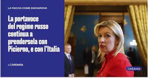 Image from Linkiesta.it: https://www.linkiesta.it/2025/05/zakharova-attacco-pina-picierno/...