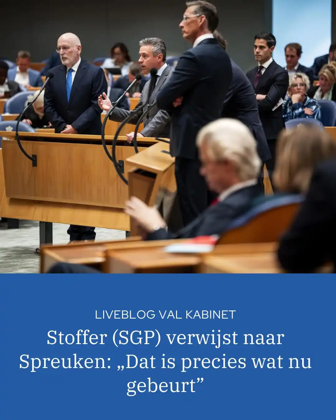 Image from Reformatorisch Dagblad: In het Kamerdebat over de val van het kabinet zei SGP-leider Chris Sto...