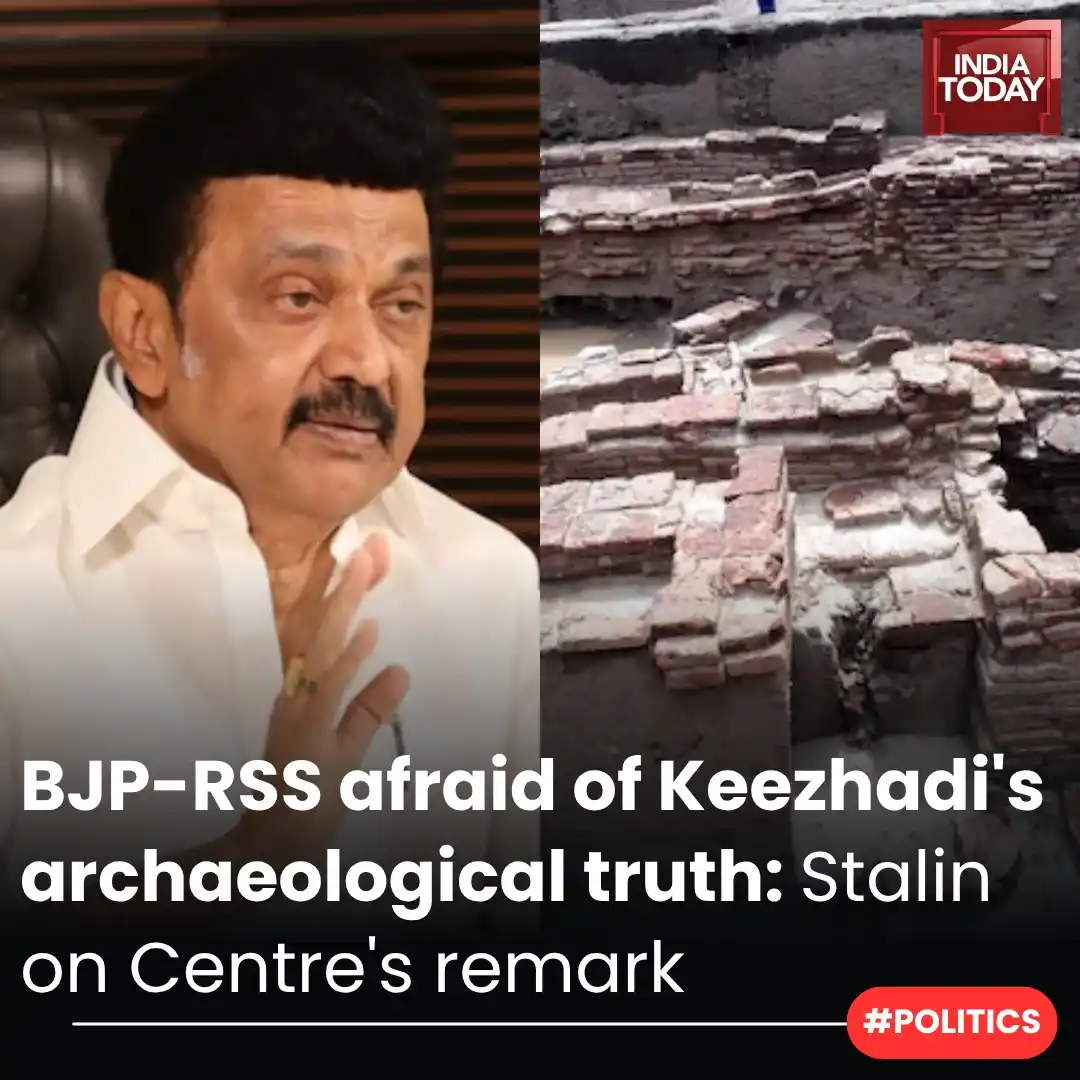 Image from India Today: *In Short:* ➡️ MK Stalin says BJP recoils from the truth of Tamil he...