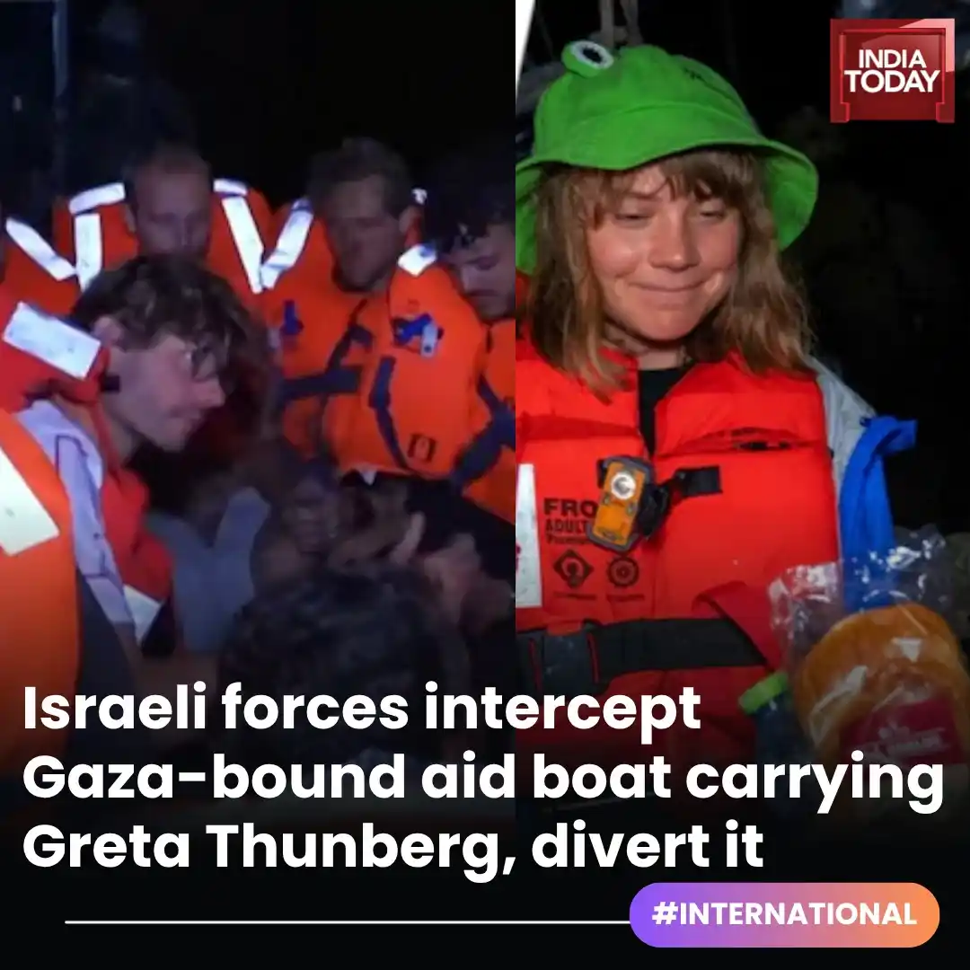 Image from India Today: *In Short:* ➡️ Vessel named Madleen, part of Freedom Flotilla Coaliti...