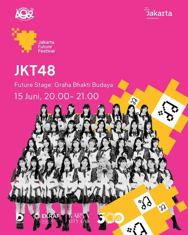 Image from Era Baru FJKT48: Jakarta Future Festival 🗓️ 15 Juni 2025 🕒 20:00 - 21:00 WIB 📍 Taman...