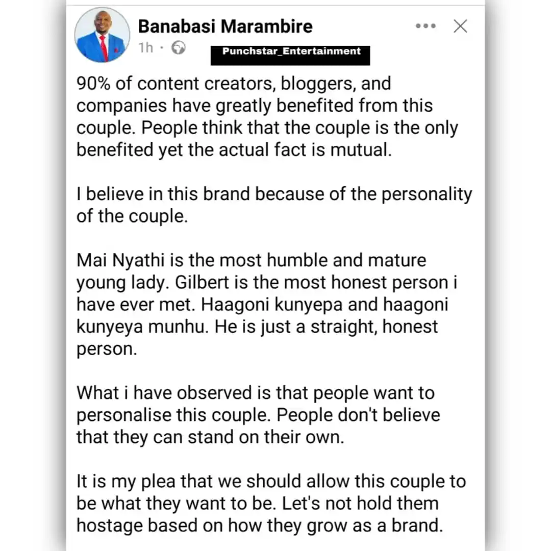 Image from Punchstar Entertainment Media: JUST IN :Nyathi Family Manager, Mr. Banabasi Marambire, has urged fans...