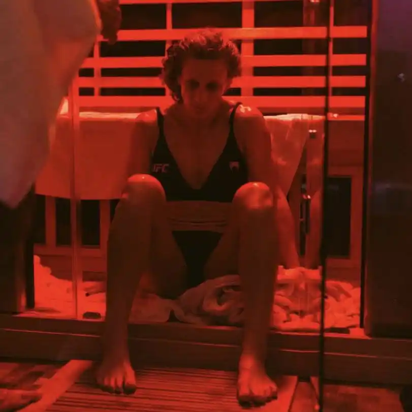 Image from MMA Orbit: Kayla Harrison shares a picture from the sauna during her <a class="te...