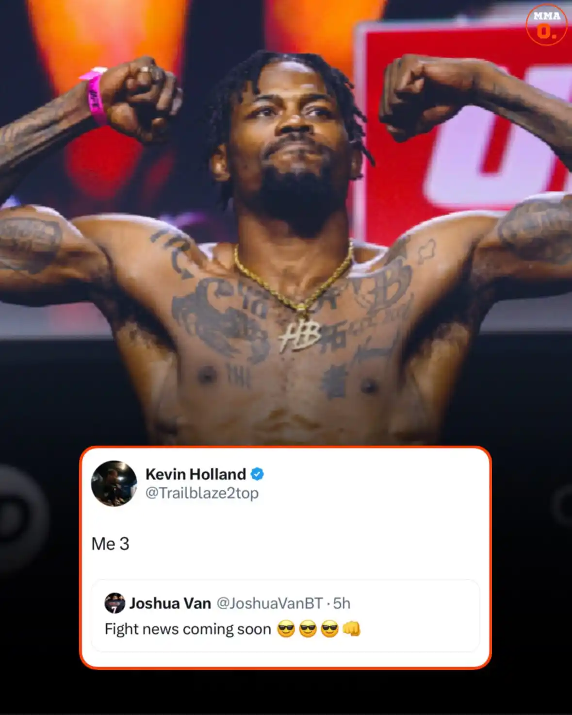 Image from MMA Orbit: 🚨| Kevin Holland also claims to have fight news already just two days...