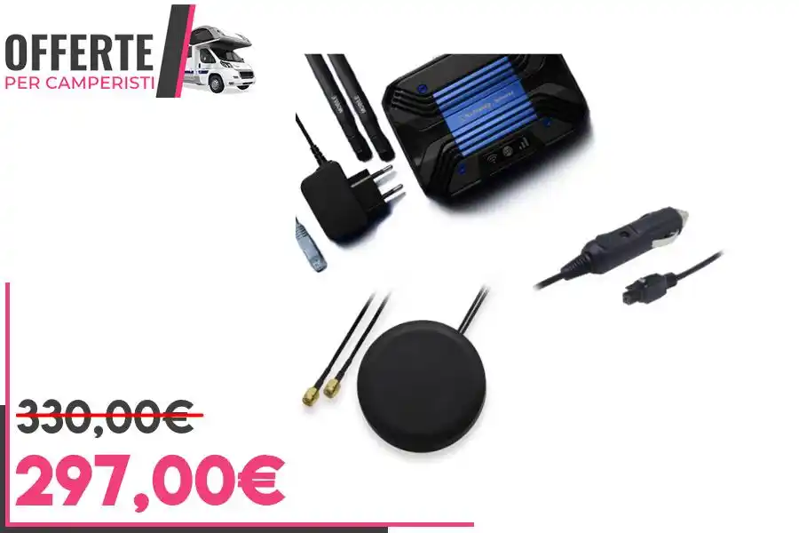 Image from OFFERTE per CAMPERISTI: *KIT CAMPER Router 4G+ Cat. 6 con WiFI Dual Band Teltonika con presa a...