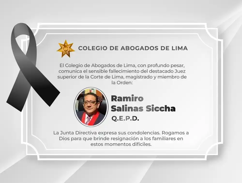 Image from Colegio de Abogados de Lima: ⚫🕊 La Junta Directiva del Colegio de Abogados de Lima lamenta profund...