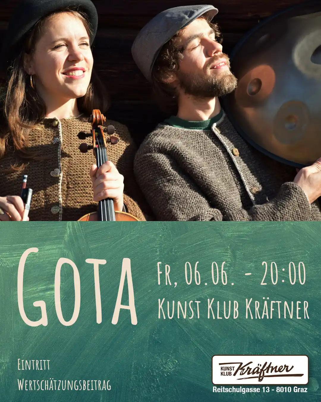 Image from ARTinfo - Kunst Klub Kräftner - Aporon 21: Live Konzert: Duo Gota Freitag 6. Juni @ 20:00 - 22:00 GOTA Jan Moling...