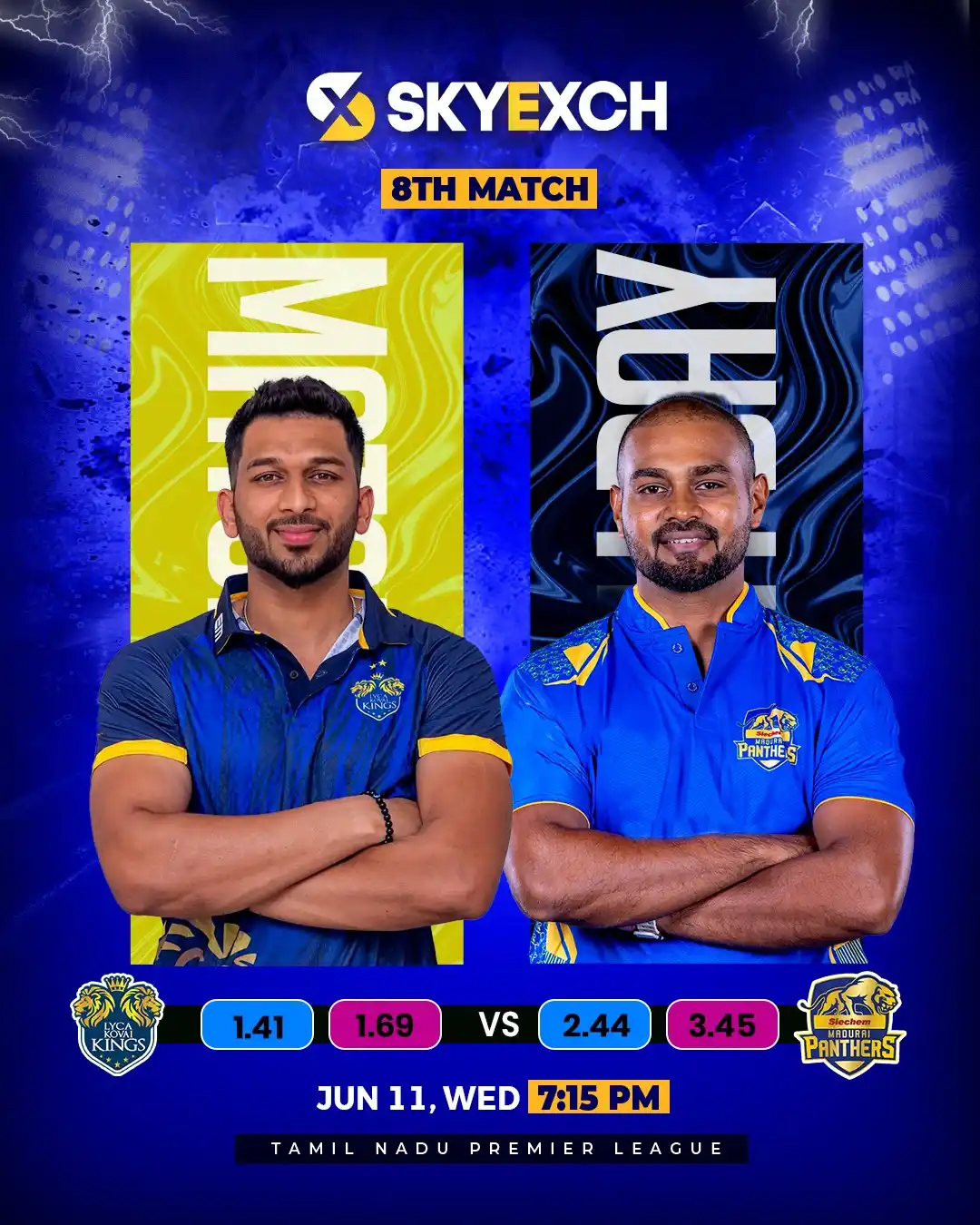 Image from Skyexch: Lyca Kovai Kings vs Siechem Madurai Panthers, 8th Match. *Who will wi...