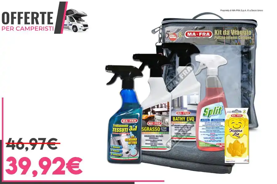 Image from OFFERTE per CAMPERISTI: *MA-FRA KIT DA VIAGGIO PULIZIA INTERNI CAMPER Edizione Limitata 5 in C...