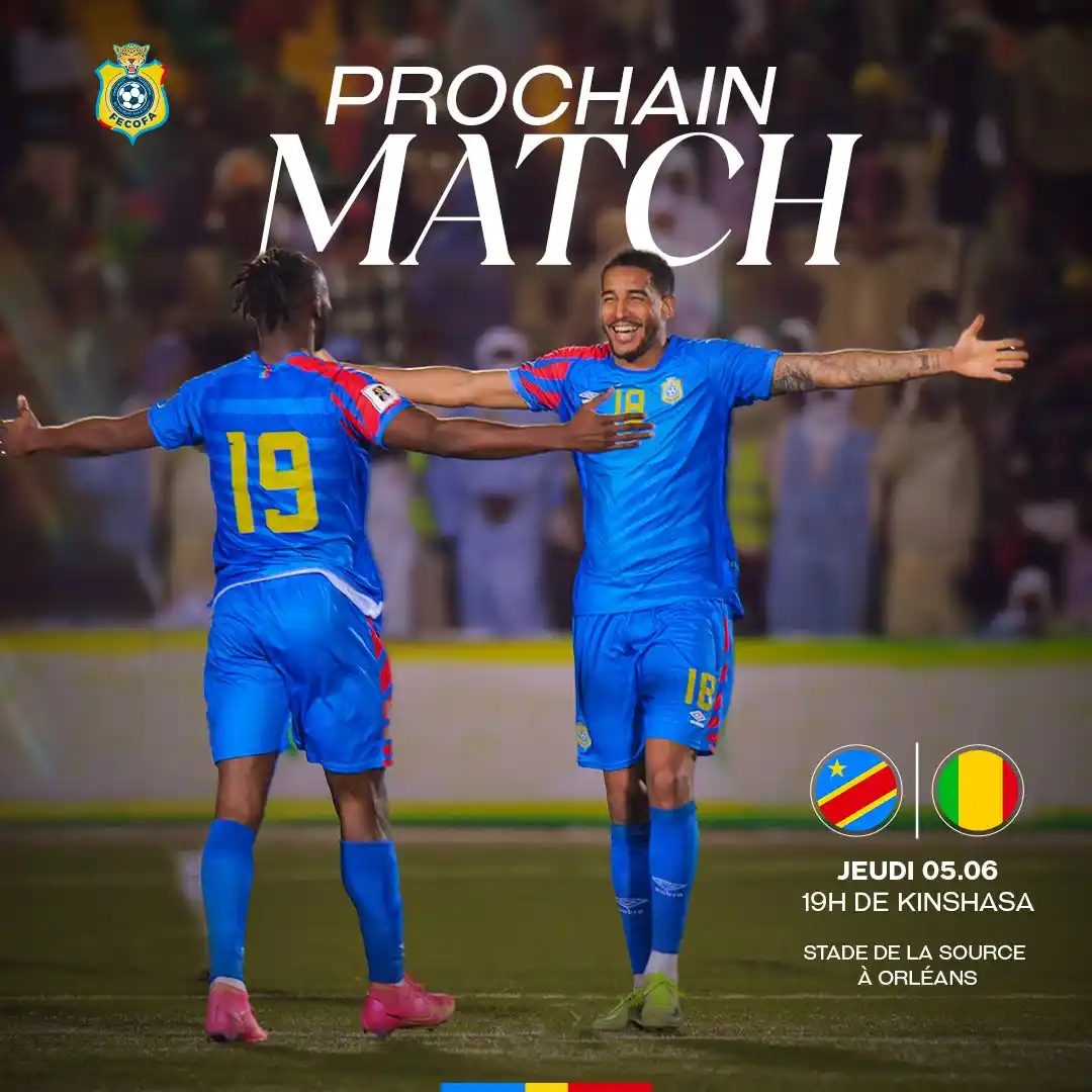 Image from FECOFA RDC_Officiel: 🎯 Match à venir ! Amical International 🇨🇩⚔️🇲🇱 📆 Jeudi 5 juin 🕙...