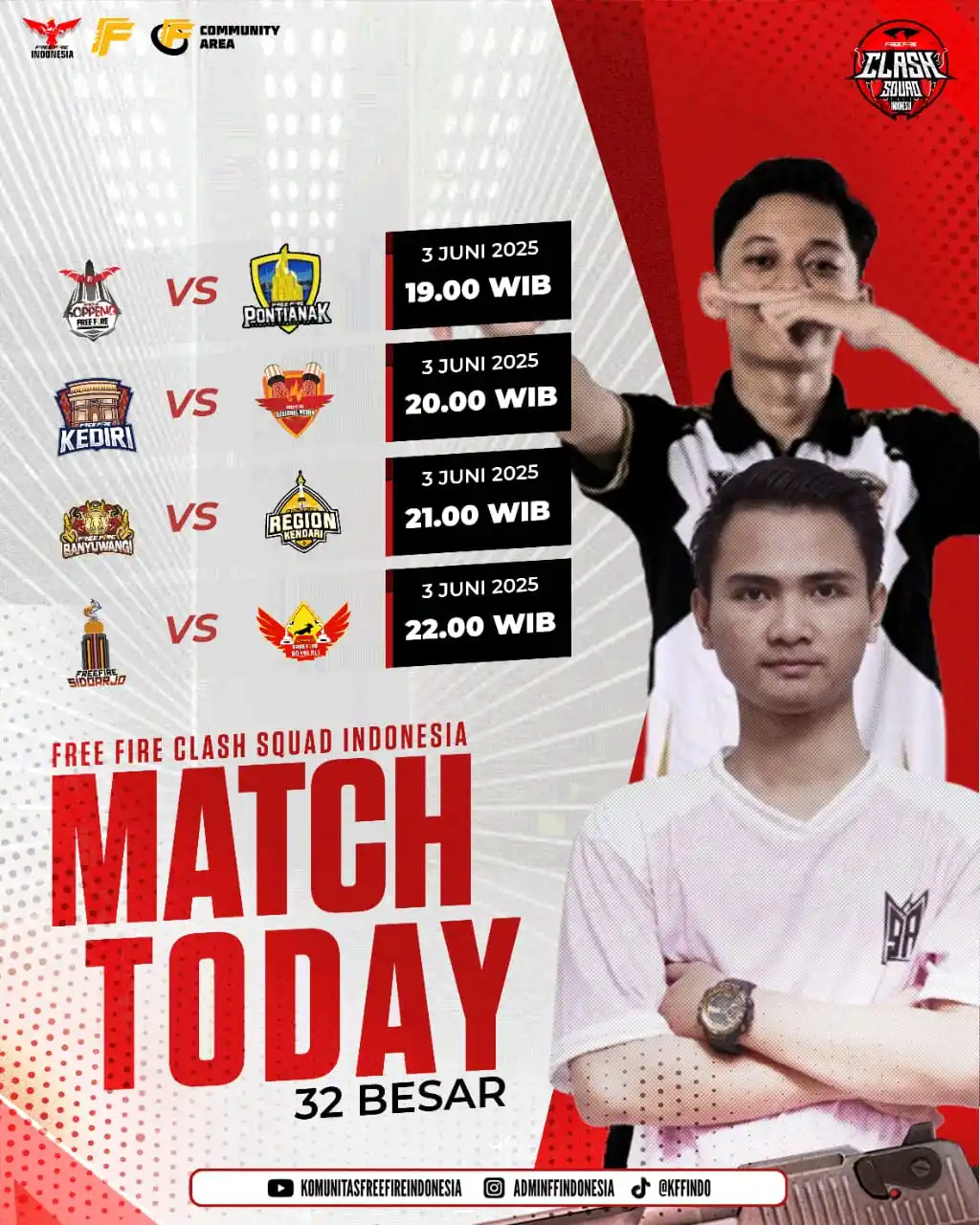 Image from KOMUNITAS FREE FIRE INDONESIA: ✨ Match day hari ini, 3 Juni 2025 Yuk kasih dukungan untuk tim Region ...