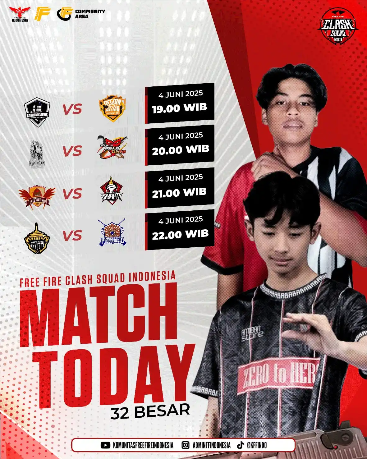 Image from KOMUNITAS FREE FIRE INDONESIA: ✨ Match day hari ini, 3 Juni 2025 Yuk kasih dukungan untuk tim Region ...